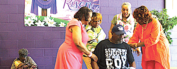 Silver Boomers Acting Ensemble gets audience members’ attention through scene.
