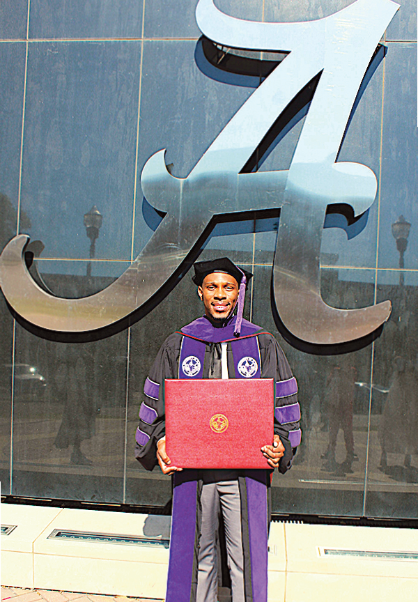 University of Alabama Law School graduate, Mr. Rodney Jordan Davis, celebrates a grand accomplishment.