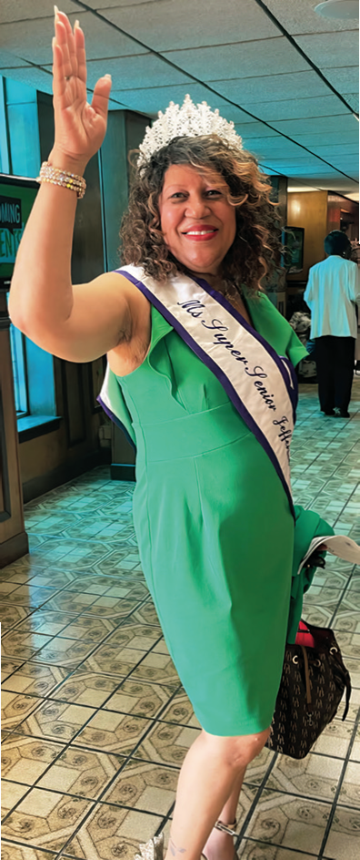 Mrs. Sandra King Nixon smiles with her shining crown.