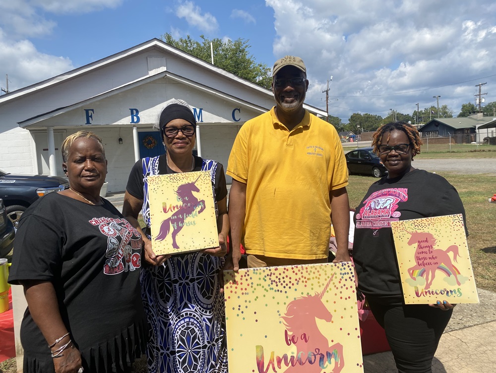 Renee Brown, Annette Jones, the Rev. Randy Coleman and Marquita Mays.