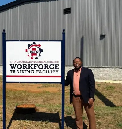 Sen. Robert Stewart at the workforce training facility at the PREP Center on U.S. Highway 80 near Uniontown.