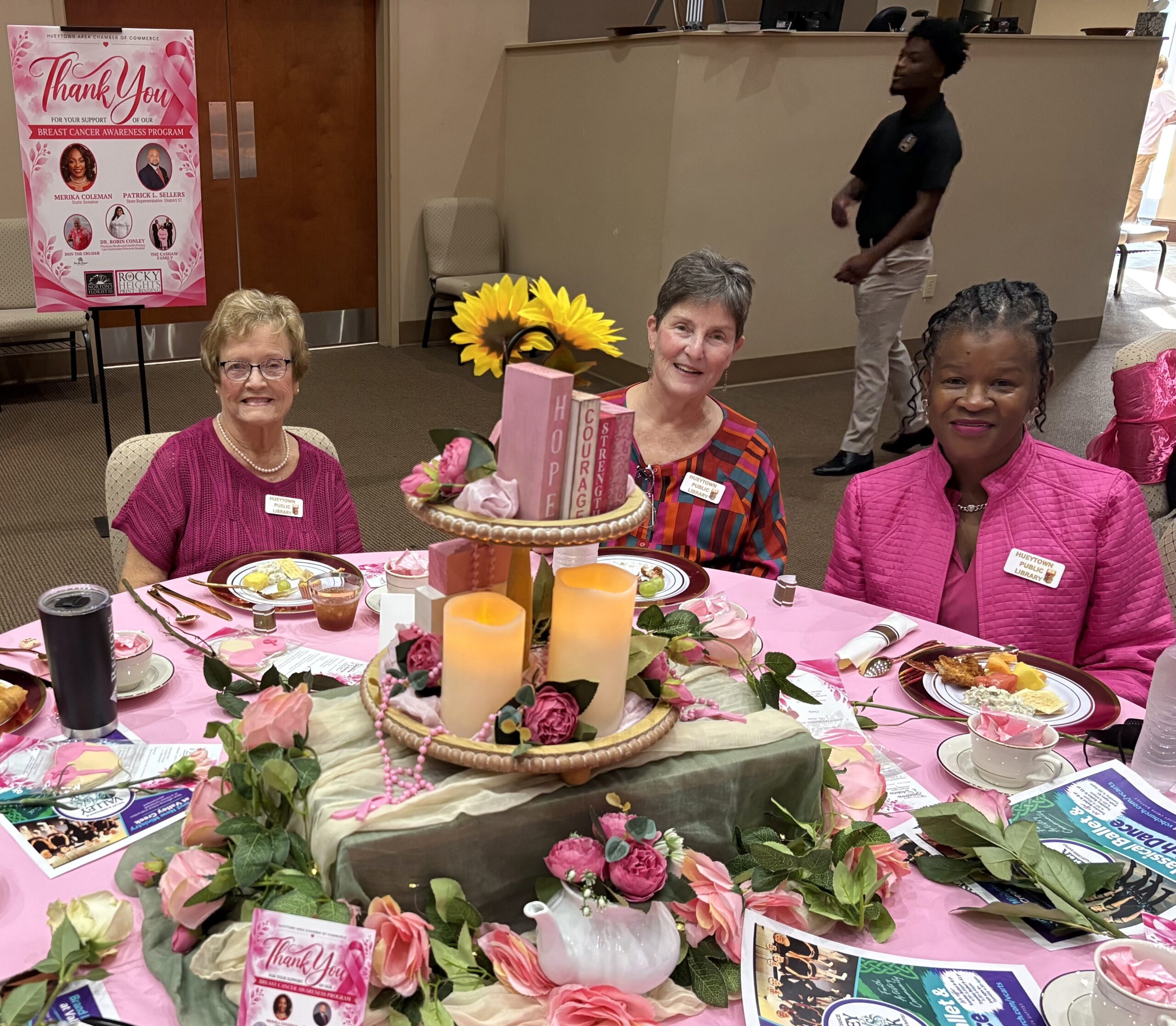 Jessica Hayes, from left, Ann Griffin and Roscelia Burney