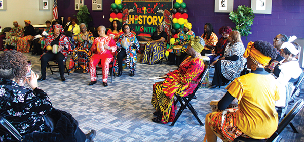 Silver Boomers perform “Ain’t Gonna Let Nobody Turn Me Around” song with African inspired instrumentation.(above)