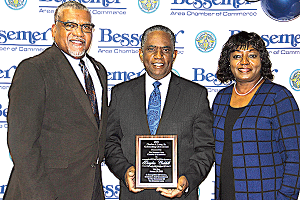 Mayor Kenneth Gulley, Reverend Douglas Caddell and Bobbie Caddell
