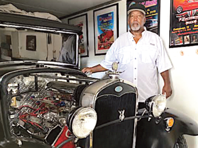 Cortez Darris, Sr. with his 1930 Model A Ford