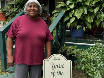 ABOVE: Ollie Williams, Greensboro Garden Club’s ‘Yard of the Month’ honoree for June.