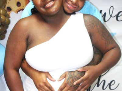Kahmiya Custard and Kenyon Rudolph at their baby shower.
