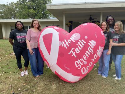 Shon Harris, from left, Amy Devereaux, Jessica Fleming, Devin Turner and Crystal Chesser at Plantation Manor.